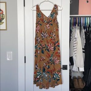 High-low tropical floral print dress